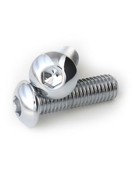 Chromed inch convex screws 1/4-20 13 mm long