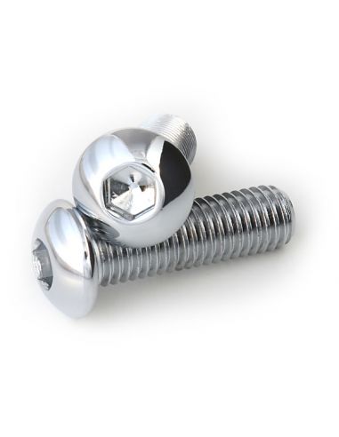 Chromed inch convex screws 1/4-20 13 mm long