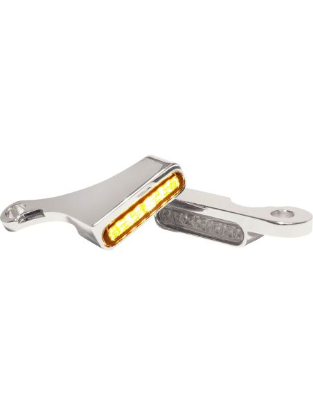 Frecce anteriori LED Omologate cromate Heinz Bikes sotto i comandi Softail 18-20