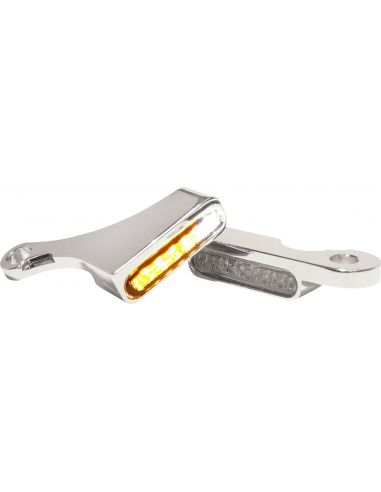 Chrome-plated front/LED position arrows Heinz Bikes under Softail 15-17 controls