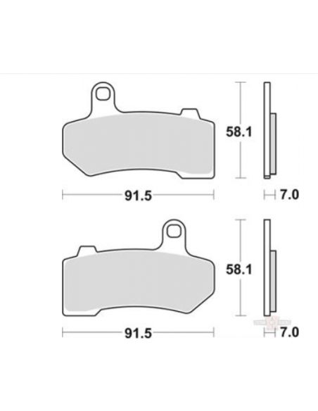 Organic front pads for Touring from 2008 to 2020