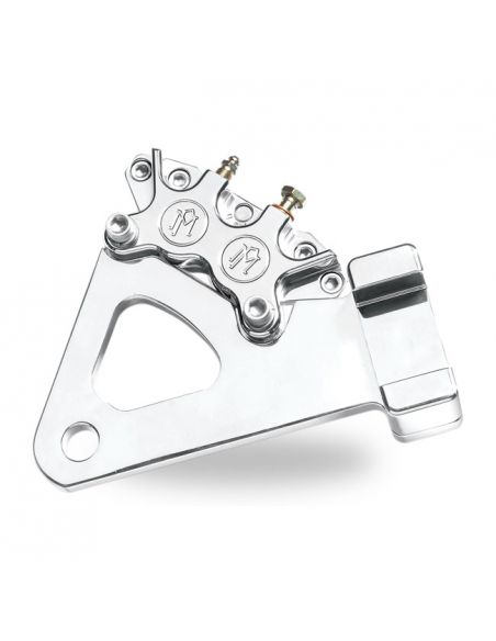 Brake caliper PM 4 rear pistons with support - chrome