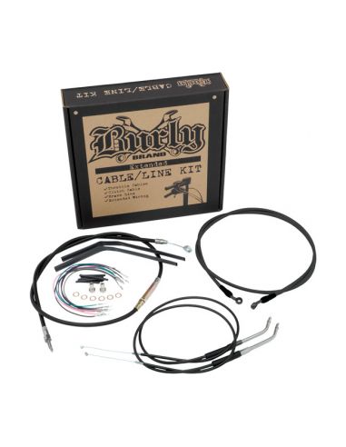 Softail cable kit for high handlebar 18'' (46cm) black with ABS