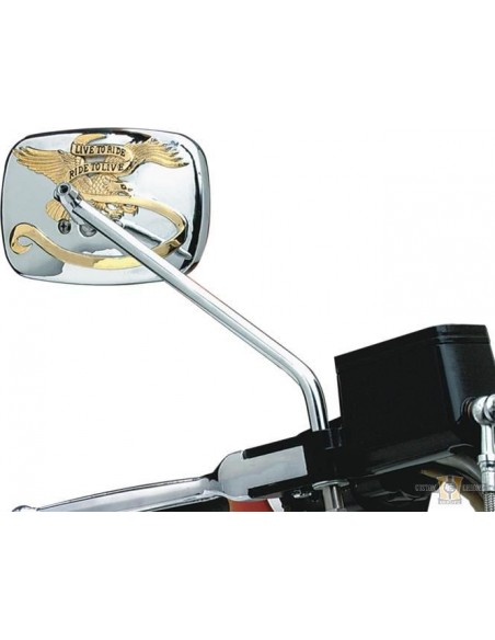 Live To Ride cromo mirror -golden