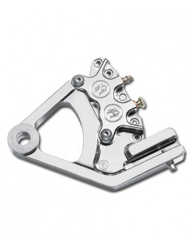 Brake caliper PM 4 rear pistons with support - chrome