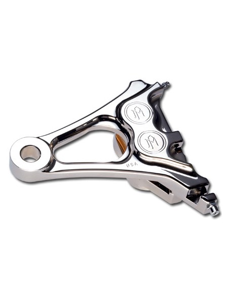 Brake caliper PM 4 rear pistons with integrated support - chrome