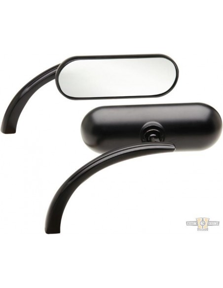 Mini Oval Left Mirror Black