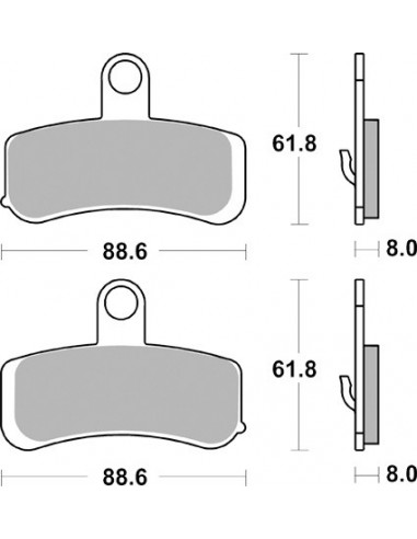 Organic front pads for Dyna