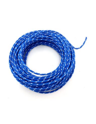 Blue-white fabric electric cable