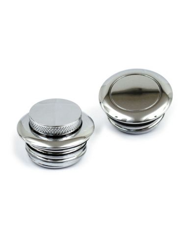 Gasoline caps Pop-up ventilated + non-ventilated chrome HD 96-20