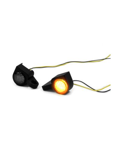 Frecce led Zieger 4 per comandi manubrio nere lenti fumè omologate per Dyna 99-17