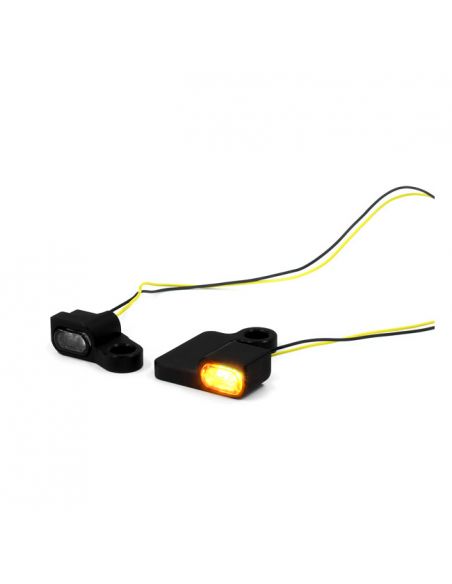 Frecce led Zieger 5 per comandi manubrio nere lenti fumè omologate per Sportster 96-03