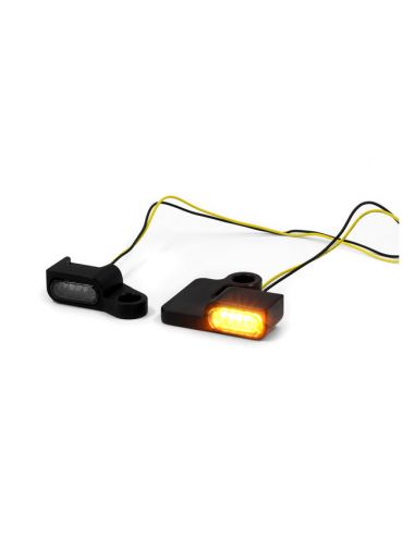 Frecce led Zieger 2 per comandi manubrio nere lenti fumè omologate per Softail 15-20