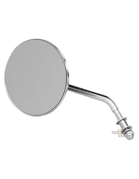 Round mirror 10 cm left short stem cromo