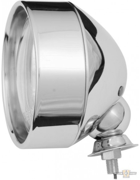 Headlight 3 1/2" homologated chrome rounded