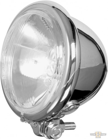 Front headlight 4 1/2" Bates chrome homologated