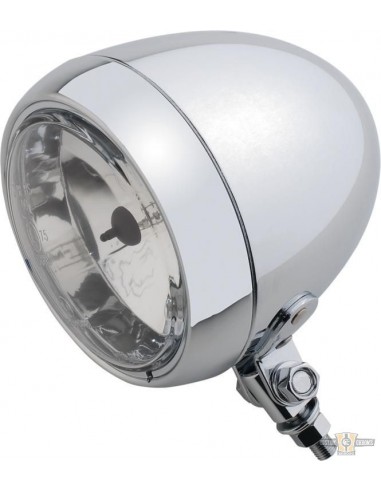 Headlight 4 1/2" chrome - homologated