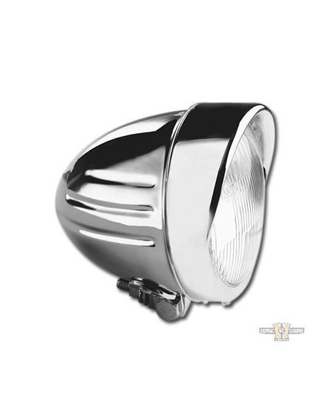 Headlight 4 1/2" chrome scallop