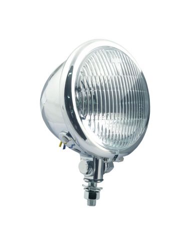 Faro anteriore 4 1/2" Bates lente Ribbed cromato omologato