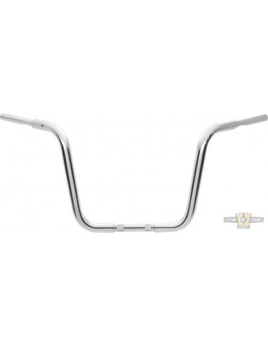 Handlebar Ape Hanger 1-1/4" high 12.5" Chrome for Electronic Accelerator, pre-drilled