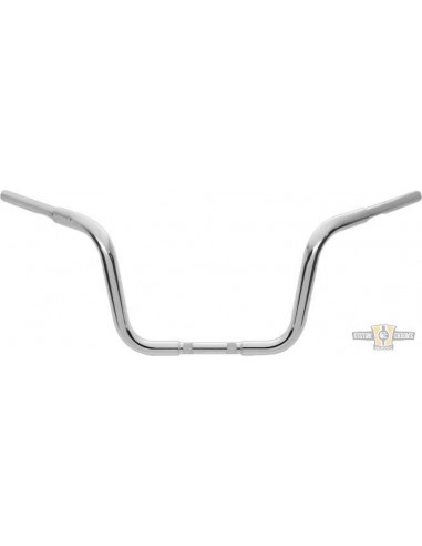 Handlebar Ape Hanger 1-1/4" high 10" Chrome for Electronic Accelerator, pre-drilled