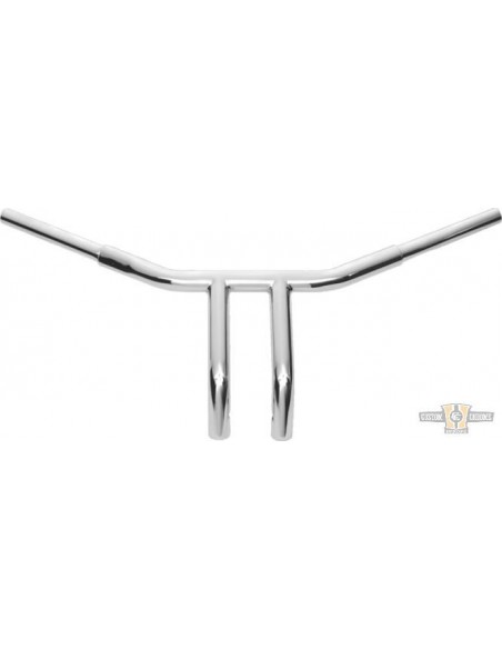 Manubrio T Bar pullback 1-1/4" alto 4" Largo 77cm Cromato, per Acceleratore Elettronico, preforato,