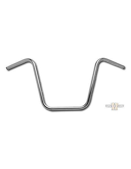 Handlebar Ape Hanger 1" high 16" Chrome with dimples,