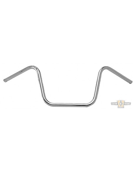 Handlebar Ape Hanger 1" high 12" Chrome without dimples