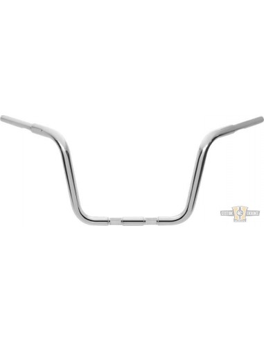 Handlebar Ape Hanger 1-1/4" high 12.5" Chrome pre-drilled - for Springer