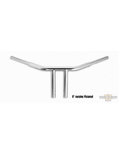 Manubrio T Bar Psycho 1-1/4" alto 10" Largo 77cm Cromato, per Acceleratore Elettronico, preforato,