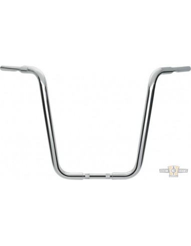 Handlebar Ape Hanger 1-1/4" high 18" Chrome Psycho for Electronic Accelerator, pre-drilled