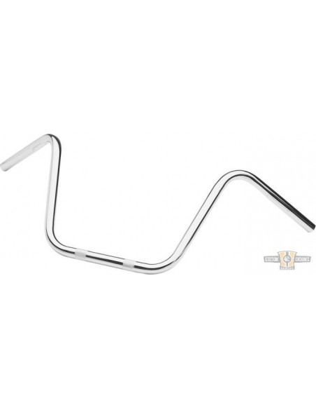 Handlebar Ape Hanger 1" high 12" Chrome with dimples,- for Springer