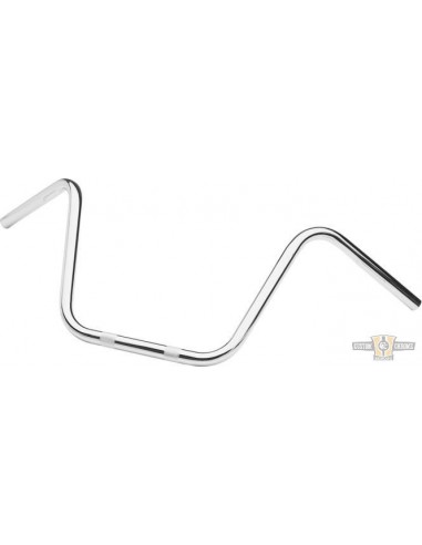 Handlebar Ape Hanger 1" high 12" Chrome with dimples,- for Springer