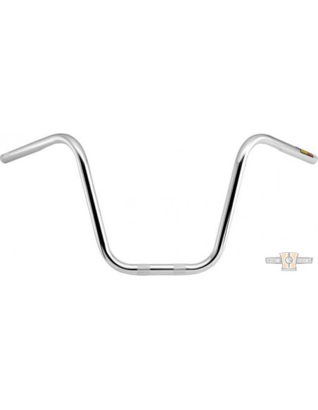 Handlebar Ape Hanger 1" high 12" Chrome with dimples