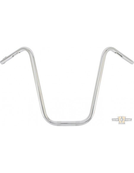 Handlebar Ape Hanger 1" high 14" Chrome pre-drilled narrow