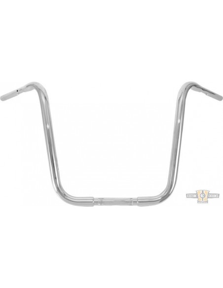 Handlebar Ape Hanger 1-1/4" high 16" Chrome for Electronic Accelerator, pre-drilled