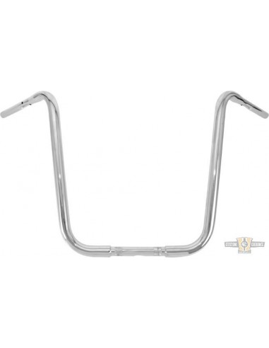 Manubrio Ape Hanger 1-1/4" alto 18" Cromato Gorilla per Acceleratore Elettronico, preforato