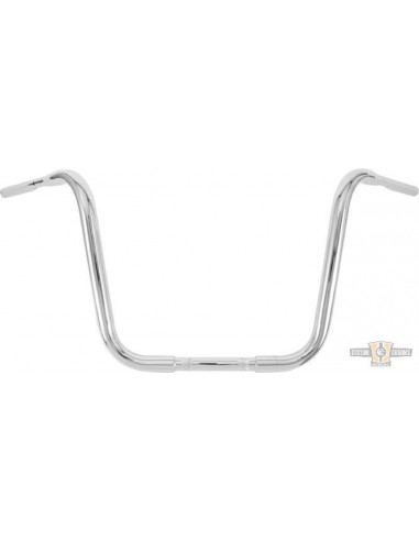 Handlebar Ape Hanger 1-1/4" high 14" Chrome Gorilla for Electronic Accelerator, pre-drilled