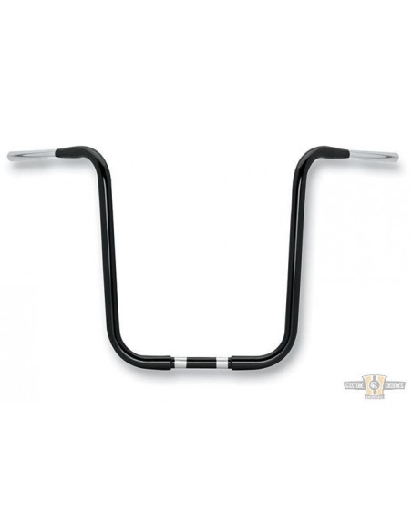 Handlebar Ape Hanger 1-1/4" high 16" black for Electronic Accelerator, pre-drilled