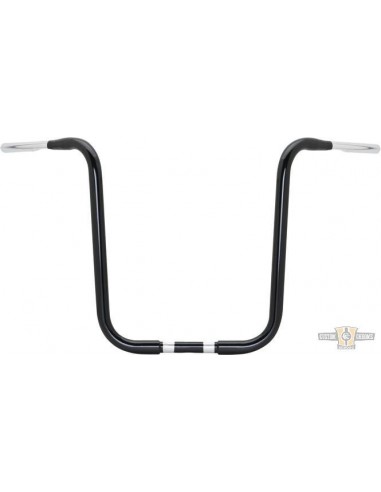 Handlebar Ape Hanger 1-1/4" high 18" black for Electronic Accelerator, pre-drilled