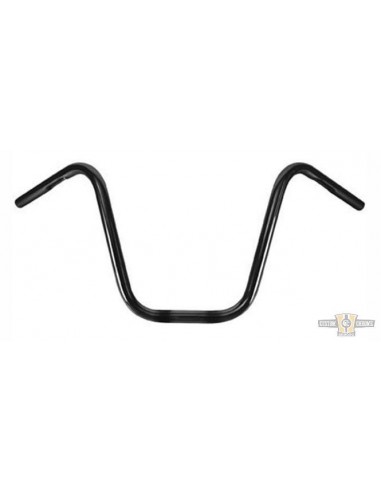 Handlebar Ape Hanger 1" high 12" black pre-drilled narrow