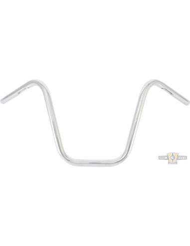 Handlebar Ape Hanger 1" high 12" Chrome pre-drilled narrow