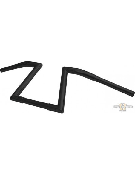 Manubrio Z Bar 1-1/4" alto 9" Largo 90cm nero, con fossette, preforato,