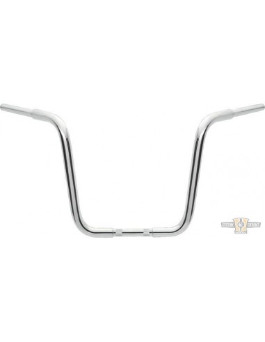 Handlebar Ape Hanger 1-1/4" high 14" Chrome for Electronic Accelerator, pre-drilled