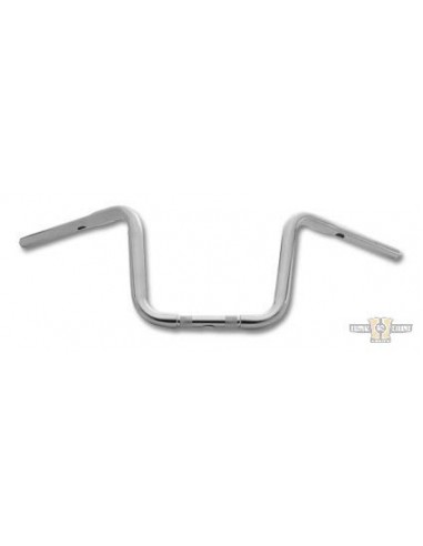 Handlebar Ape Hanger 1-1/4" high 11" Chrome without dimples, for Electronic Accelerator, pre-drilled