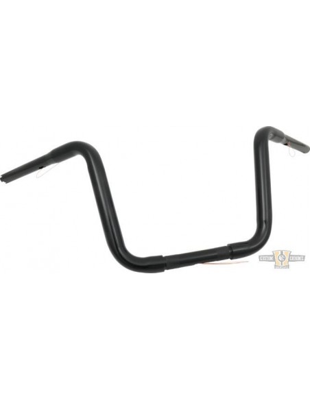 Manubrio Ape Hanger 1-1/4" alto 11" nero senza fossette,per Acceleratore Elettronico, preforato