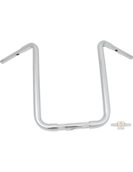 Manubrio Ape Hanger 1-1/4" alto 19" Cromato senza fossette,per Acceleratore Elettronico, preforato