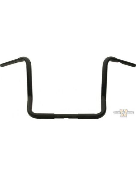 Manubrio Ape Hanger 1-1/4" alto 14" FLHT nero Dresser senza fossette,per Acceleratore Elettronico, preforato