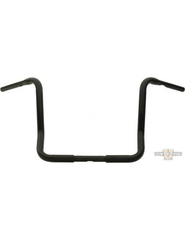 Handlebar Ape Hanger 1-1/4" high 14" FLHT black Dresser without dimples, for Electronic Accelerator, pre-drilled