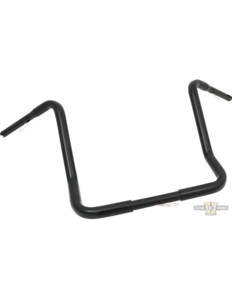 Manubrio Ape Hanger 1-1/4" alto 17" FLHT nero Dresser senza fossette,per Acceleratore Elettronico, preforato